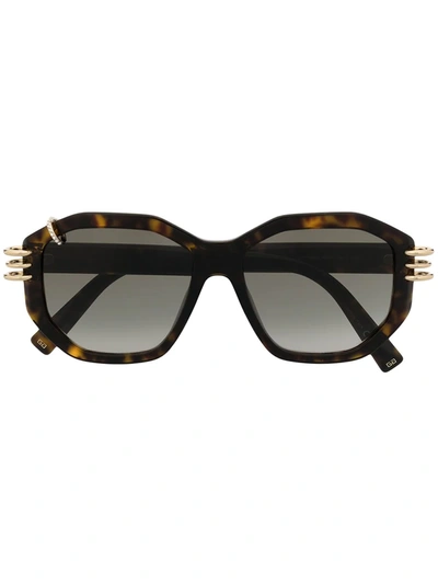 Shop Givenchy Gv Pierced Sunglasses In Brown