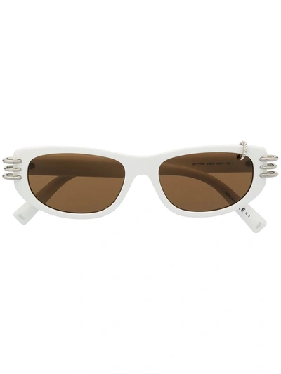 Shop Givenchy Anima Pierced Sunglasses In White