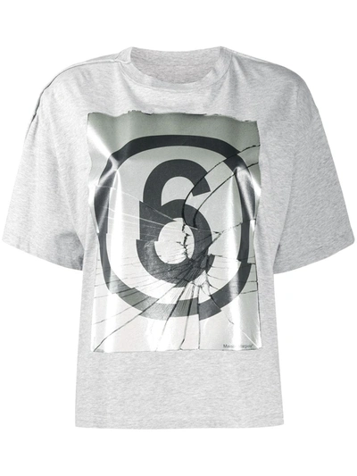 Shop Mm6 Maison Margiela 6-print T-shirt In Grey