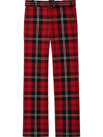 Shop Marc Jacobs Check Straight-leg Trousers In Red
