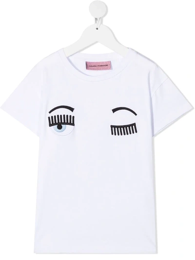 Shop Chiara Ferragni Winking Eye T-shirt In White
