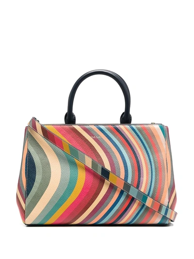 Shop Paul Smith Logo Swirl Tote In Red