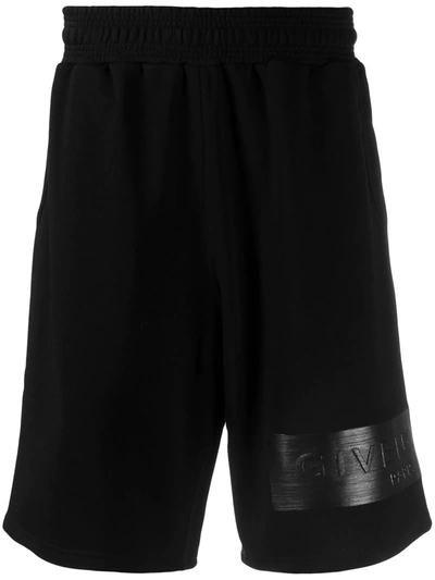 Shop Givenchy Logo Patch Sweat Shorts In Black