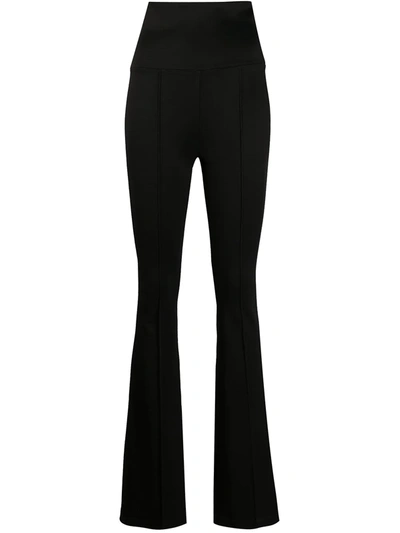 Shop Helmut Lang High-waist Flared Trousers In Black