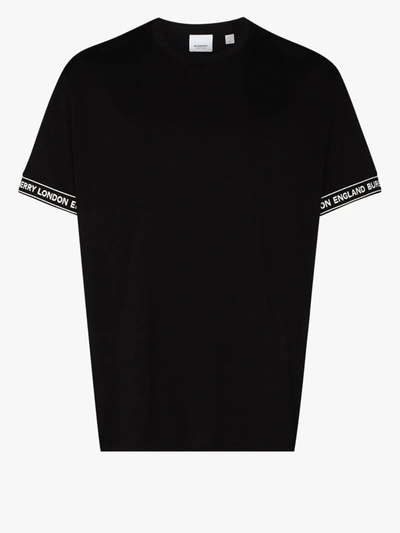 Shop Burberry Logo Tape Oversized T-shirt In Black