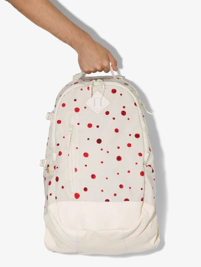 Shop Visvim White And Red Spotted Cordura Backpack
