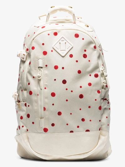 Shop Visvim White And Red Spotted Cordura Backpack