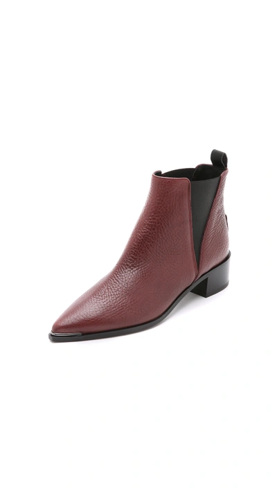 Acne Studios Jensen Leather Ankle Boots In Red