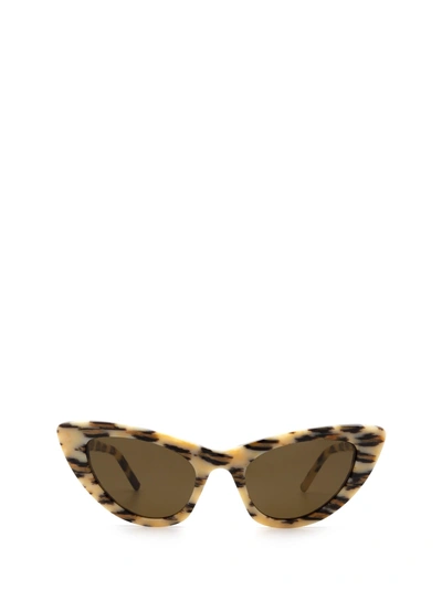 Shop Saint Laurent Sl 213 Ivory Sunglasses In 14