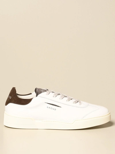 Shop Ghoud Sneakers Lob 01 Sneakers In Leather With Suede Heel In White
