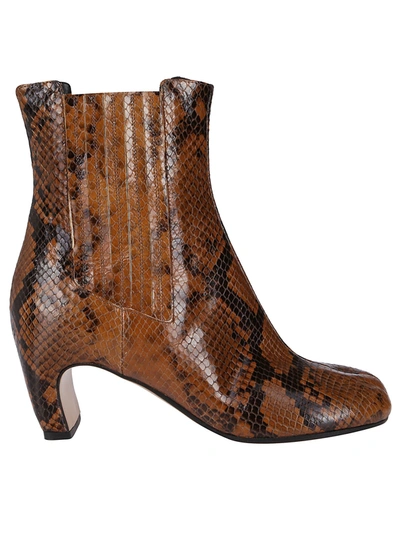 Shop Maison Margiela Brown Leather Tabi Boots