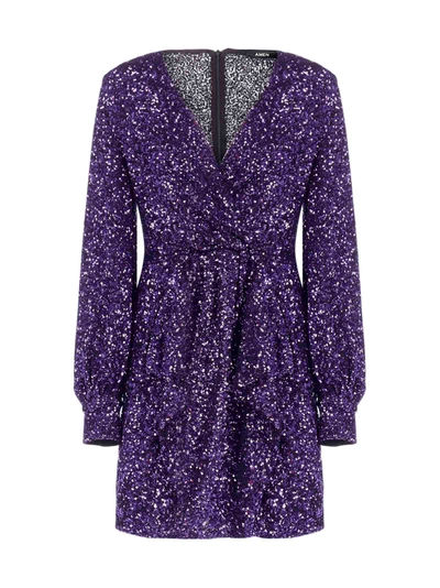 Shop Amen Sequins Mini Dress In Purple