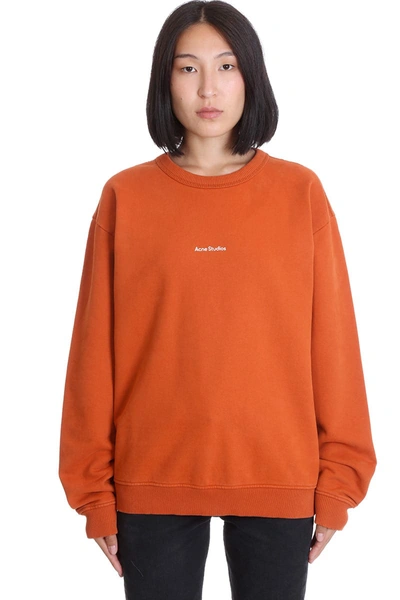 Shop Acne Studios Fierra Stamp Sweatshirt In Orange Cotton