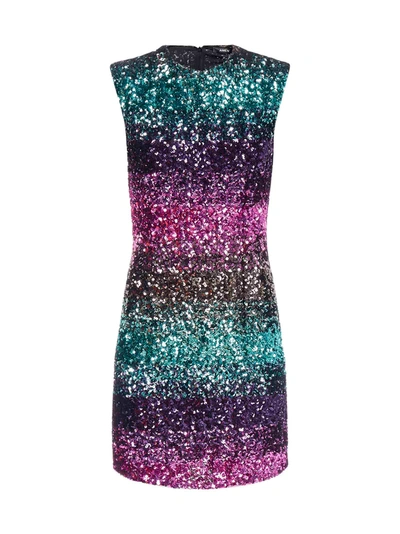 Shop Amen Gradient Sequins Mini Dress In Multicolor