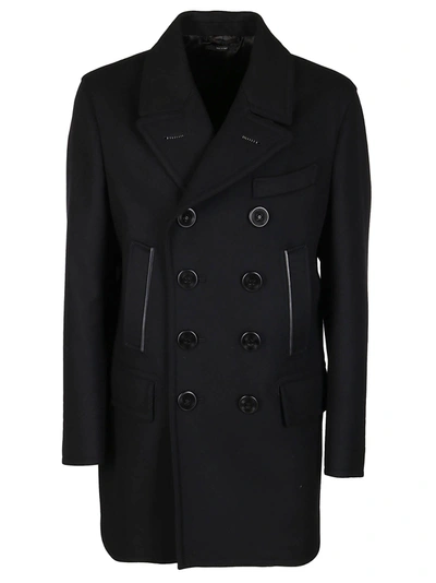 Shop Tom Ford Black Cashmere-wool Blend Coat