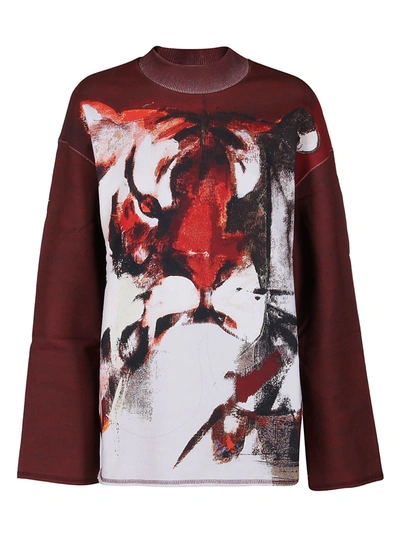Shop Kenzo Red Cotton Tiger Sweatshirt