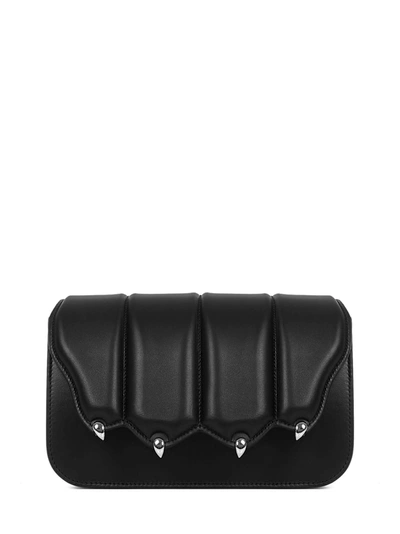 Shop Marco De Vincenzo Griffe Shoulder Bag In Black