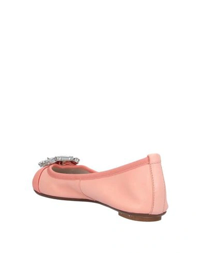 Shop Anna Baiguera Woman Ballet Flats Salmon Pink Size 6 Soft Leather, Textile Fibers