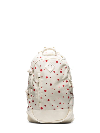 Shop Visvim Polka Dot Print Nylon Backpack In White