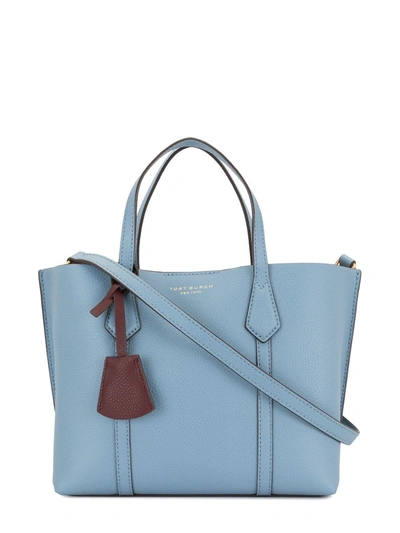 Shop Tory Burch Perry Leather Tote Bag In Blue