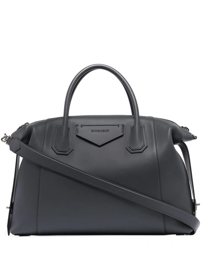 Shop Givenchy X Browns 50 Antigona Leather Tote Bag In Grey