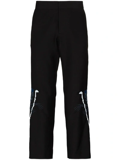 Shop Edward Crutchley X Browns 50 Skeleton Embroidered Trousers In Black