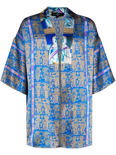 Shop Edward Crutchley X Browns 50 Graphic Print Jacket In Blue