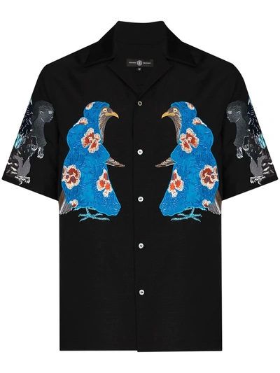 Shop Edward Crutchley X Browns 50 Embroidered Characters Shirt In Black