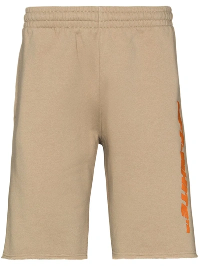Shop Off-white X Browns 50 Caravaggio Track Shorts In Green