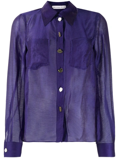 Shop Rejina Pyo Remi Sheer Shirt In Purple