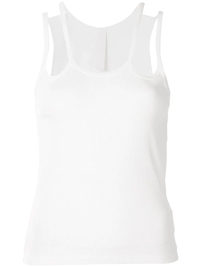 Shop Dion Lee Double Strap Tank Top In White