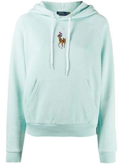 Shop Polo Ralph Lauren Embroidered Polo Hoodie In Green