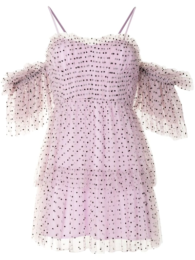 Shop Alice Mccall Surrender Polka-dot Mini Dress In Purple