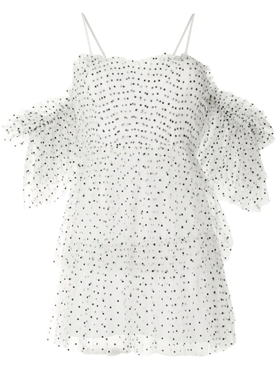 Shop Alice Mccall Surrender Polka-dot Mini Dress In White