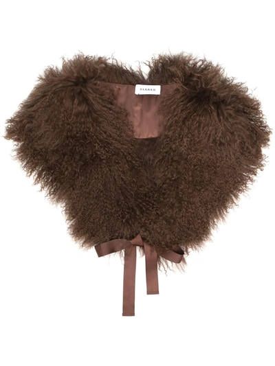 Shop P.a.r.o.s.h Fur Removable Collar In Brown