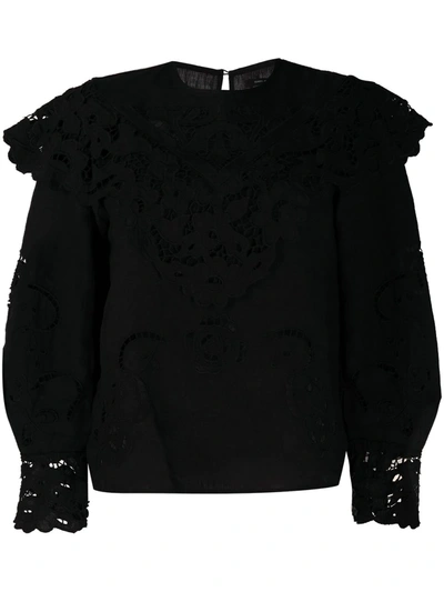 Shop Isabel Marant Appliqué-detail Blouse In Black