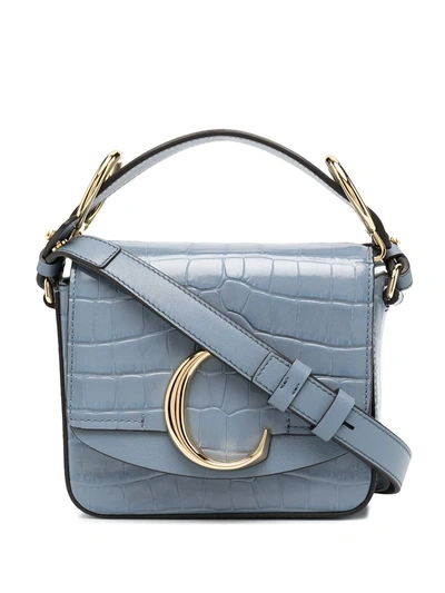 Shop Chloé Mini  C Shoulder Bag In Blue