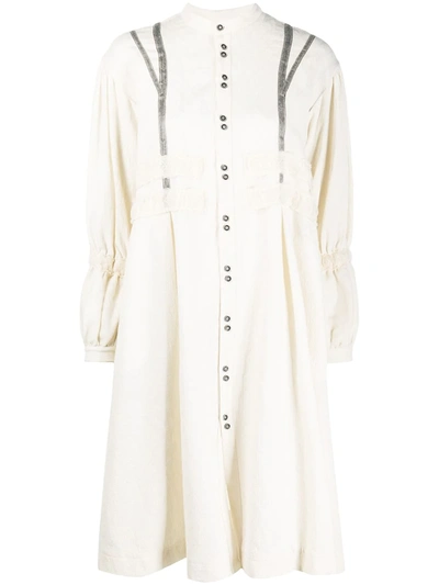 Shop Renli Su Ida Lace-trimmed Shirt Dress In White