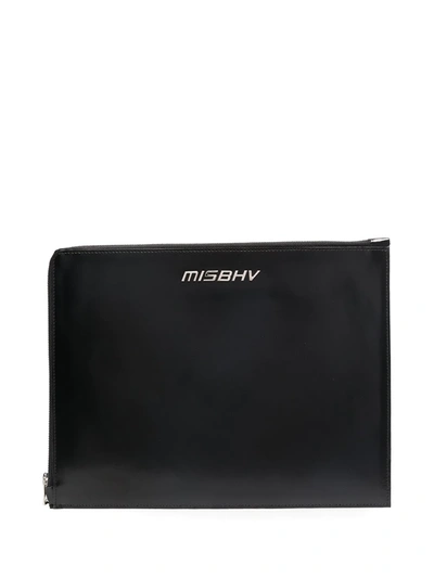 Shop Misbhv Logo Plaque Clutch In Black