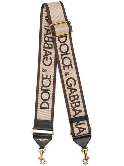 Shop Dolce & Gabbana Logo-embellished Shoulder Strap In Brown