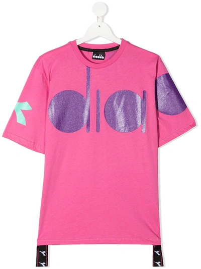 Shop Diadora Junior Teen Logo T-shirt In Pink