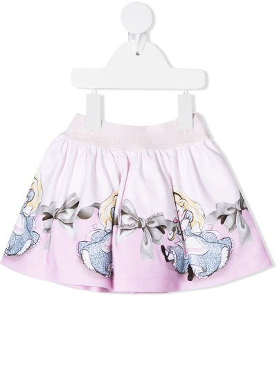 Shop Monnalisa Disney Print Skirt In Pink