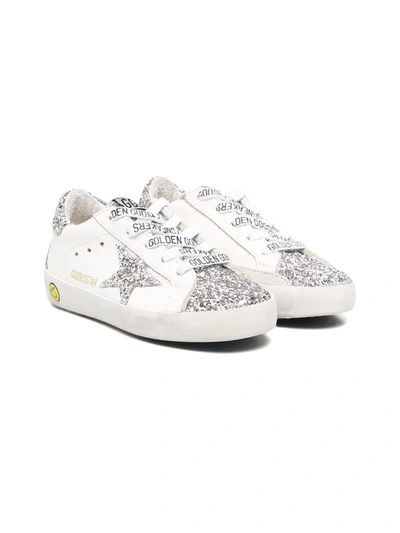 Shop Golden Goose Glitter Detail Trainers In White