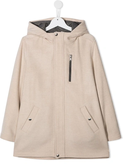 Shop Brunello Cucinelli Teen Zipped Padded Jacket In Neutrals