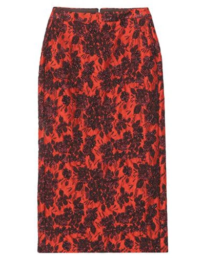 Shop Aspesi Woman Midi Skirt Orange Size 6 Polyamide, Polyester, Acetate, Silk, Metal