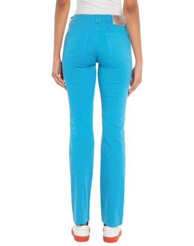 Shop Trussardi Jeans Woman Pants Azure Size 26 Cotton, Elastane In Blue