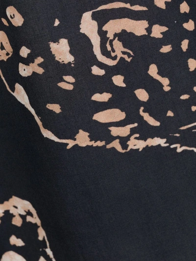 Desmond & Dempsey Jag Animal-print Organic Cotton Pajama Set In Blue