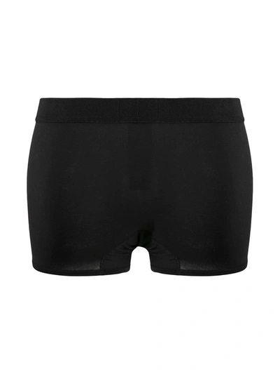 Shop Ermenegildo Zegna Logo-waist Cotton Boxer Shorts In Black