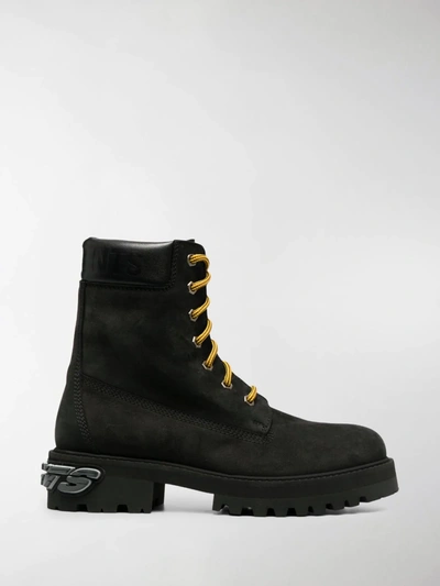 Shop Vetements Trucker Lace-up Ankle Boots In Black