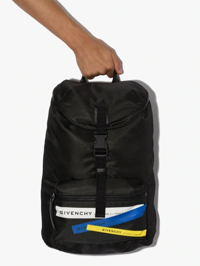 Shop Givenchy X Browns 50 Black Address Logo Print Backpack